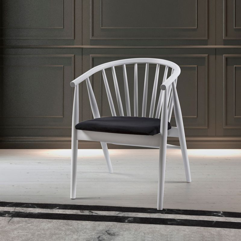 Casa si Gradina - Mobilier - Scaune si fotolii - Fotolii - Fotoliu, Hanah Home, lemn masiv, alb negru, 55x77x47 cm - Infinity.ro