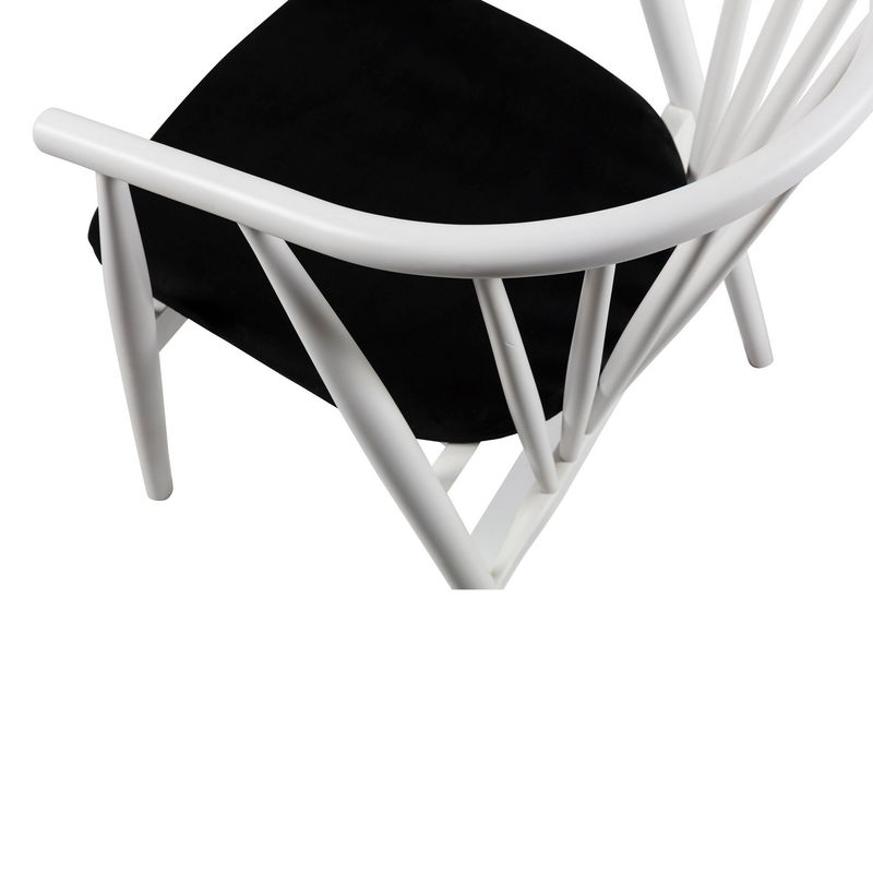Casa si Gradina - Mobilier - Scaune si fotolii - Fotolii - Fotoliu, Hanah Home, lemn masiv, alb negru, 55x77x47 cm - Infinity.ro