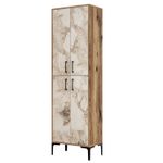 Casa si Gradina - Mobilier - Dulapuri si sifoniere - Dulapuri pantofi - Dulap pantofi, Hanah Home, pal melaminat, nuc si alb, 60x35x200 cm, 845HCT4103 - Infinity.ro