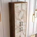 Casa si Gradina - Mobilier - Dulapuri si sifoniere - Dulapuri pantofi - Dulap pantofi, Hanah Home, pal melaminat, nuc si alb, 60x35x200 cm, 845HCT4103 - Infinity.ro