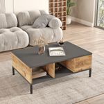 Casa si Gradina - Mobilier - Seturi de mobilier - Seturi living - Set living, Hanah Home, pal melaminat, pin atlantic si antracit, comoda tv 160x39.1x35 cm, masuta cafea 90x60x33.1 cm - Infinity.ro