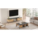 Casa si Gradina - Mobilier - Seturi de mobilier - Seturi living - Set living, Hanah Home, pal melaminat, pin atlantic si antracit, comoda tv 160x39.1x35 cm, masuta cafea 90x60x33.1 cm - Infinity.ro