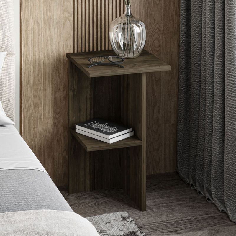 Casa si Gradina - Mobilier - Comode si corpuri - Noptiere - Noptiera, Hanah Home, pal melaminat, nuc, 36x36x60 cm - Infinity.ro