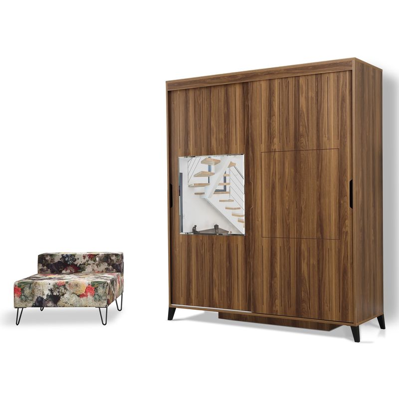 Casa si Gradina - Mobilier - Dulapuri si sifoniere - Sifoniere - Sifonier, Hanah Home, pal melaminat, nuc, 180x60x216 cm - Infinity.ro