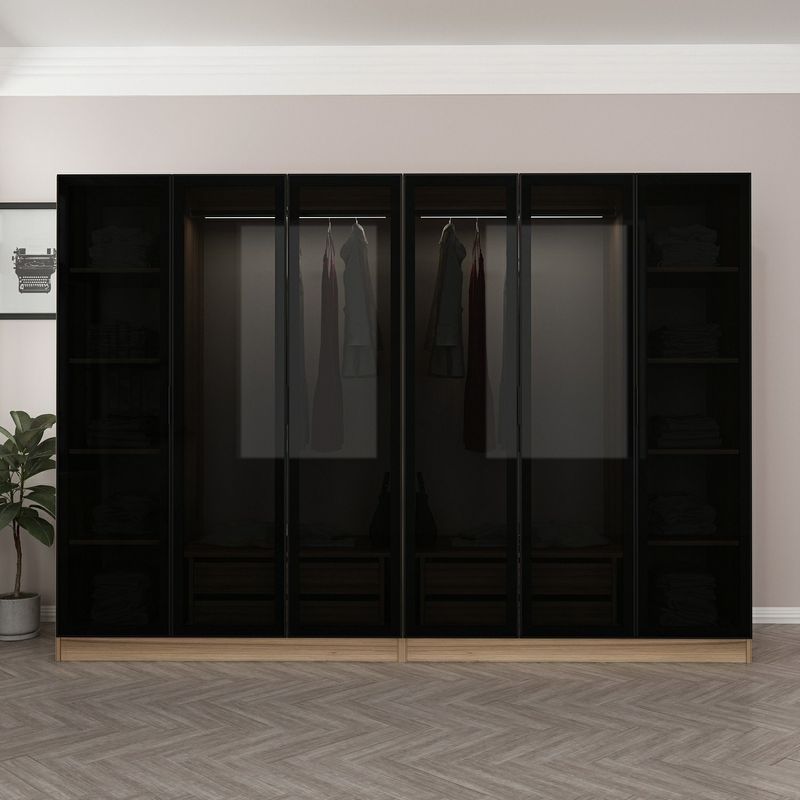 Casa si Gradina - Mobilier - Dulapuri si sifoniere - Sifoniere - Sifonier, Hanah Home, panou de particule cu melamina, fume, 270x210x52 cm - Infinity.ro