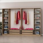 Casa si Gradina - Mobilier - Dulapuri si sifoniere - Sifoniere - Sifonier, Hanah Home, panou de particule cu melamina, fume, 270x210x52 cm - Infinity.ro