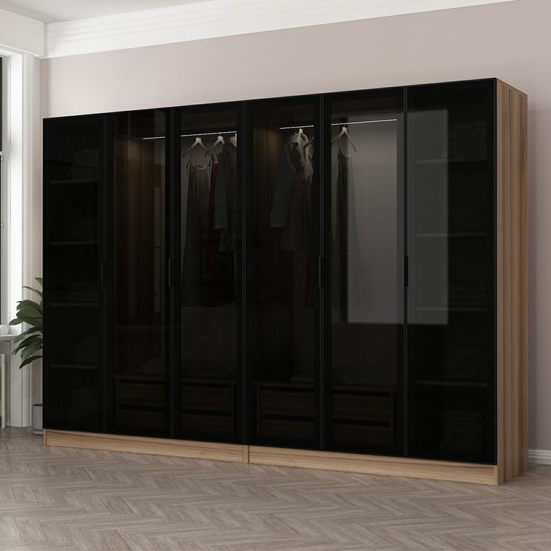 Casa si Gradina - Mobilier - Dulapuri si sifoniere - Sifoniere - Sifonier, Hanah Home, panou de particule cu melamina, fume, 270x210x52 cm - Infinity.ro