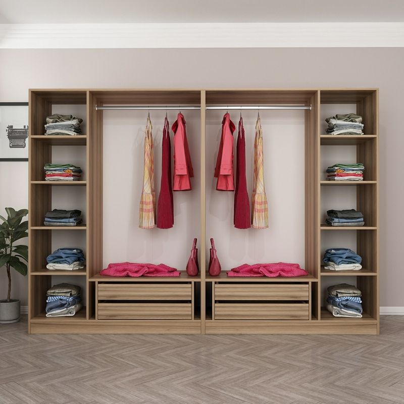 Casa si Gradina - Mobilier - Dulapuri si sifoniere - Sifoniere - Sifonier, Hanah Home, panou de particule cu melamina, fume, 270x210x52 cm - Infinity.ro