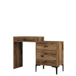 Casa si Gradina - Mobilier - Comode si corpuri - Masute de toaleta - Masa de machiaj, Hanah Home, pal melaminat, nuc, 124x40x84.7 cm - Infinity.ro