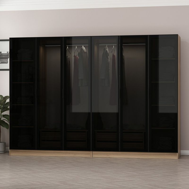 Casa si Gradina - Mobilier - Dulapuri si sifoniere - Sifoniere - Sifonier, Hanah Home, panou de particule cu melamina, fume, 270x210x52 cm - Infinity.ro