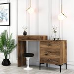 Casa si Gradina - Mobilier - Comode si corpuri - Masute de toaleta - Masa de machiaj, Hanah Home, pal melaminat, nuc, 124x40x84.7 cm - Infinity.ro