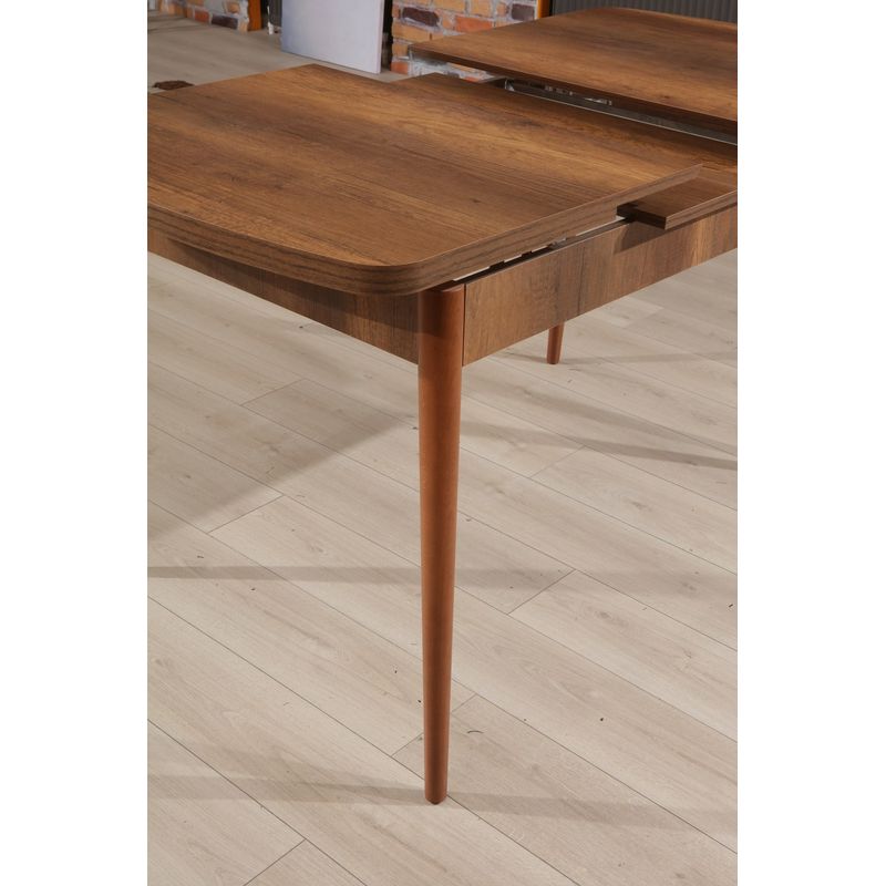 Casa si Gradina - Mobilier - Mese si birouri - Mese bucatarie si dining - Masa extensibila, Hanah Home, panou aglomerat melaminat, nuc, 132x80x78.5 cm - Infinity.ro