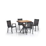 Casa si Gradina - Gradina si terasa - Mobilier exterior - Seturi mobila gradina - Set mobilier de gradina, Hanah Home, aluminiu, multicolor, masa 94x94x78 cm, scaun 57x90x63 cm - Infinity.ro