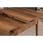 Casa si Gradina - Mobilier - Mese si birouri - Mese bucatarie si dining - Masa extensibila, Hanah Home, panou aglomerat melaminat, nuc, 132x80x78.5 cm - Infinity.ro