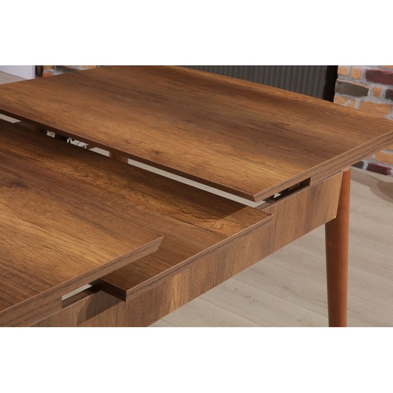 Casa si Gradina - Mobilier - Mese si birouri - Mese bucatarie si dining - Masa extensibila, Hanah Home, panou aglomerat melaminat, nuc, 132x80x78.5 cm - Infinity.ro
