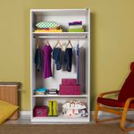 Casa si Gradina - Mobilier - Dulapuri si sifoniere - Sifoniere - Sifonier cu usi glisante, Hanah Home, panou din particule acoperit cu melamina, alb, 94x52x182 cm - Infinity.ro