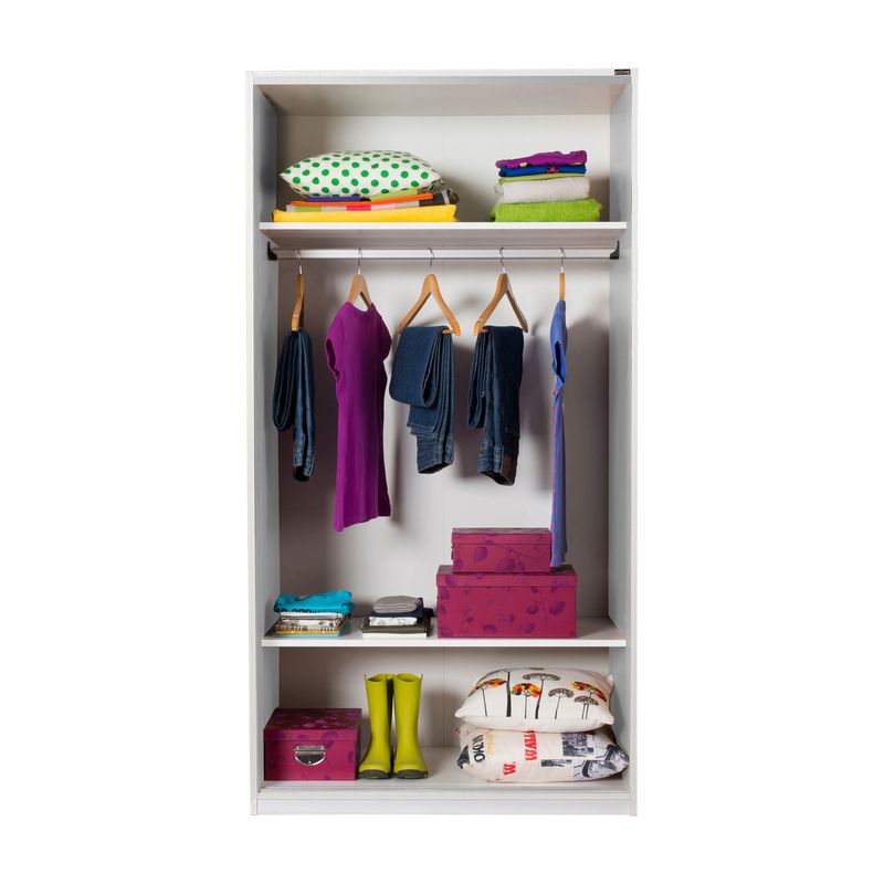 Casa si Gradina - Mobilier - Dulapuri si sifoniere - Sifoniere - Sifonier cu usi glisante, Hanah Home, panou din particule acoperit cu melamina, alb, 94x52x182 cm - Infinity.ro