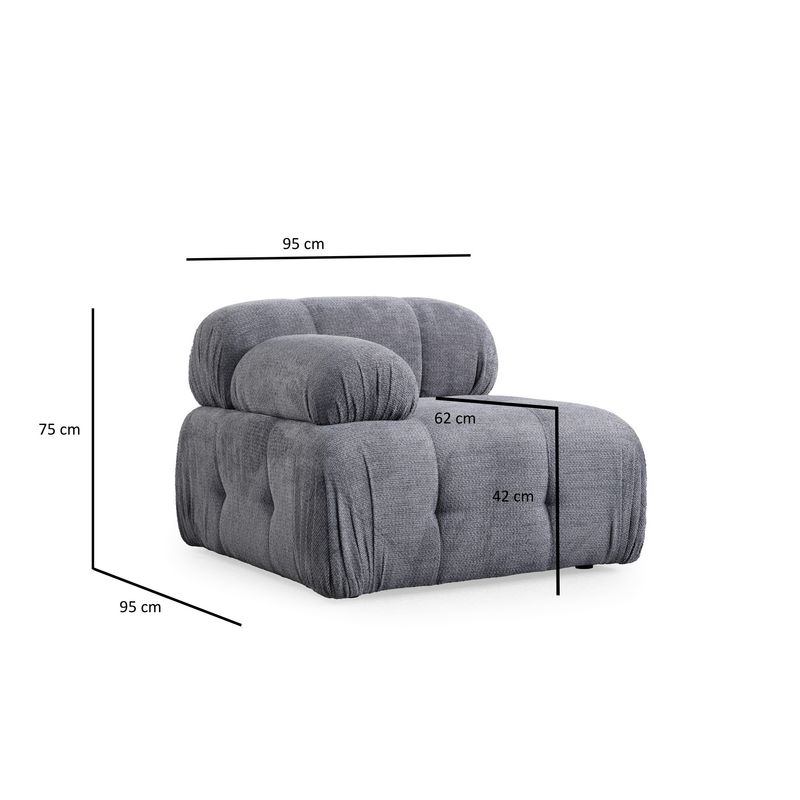 Casa si Gradina - Mobilier - Canapele si coltare - Canapele - Canapea 1 loc, Atelier Del Sofa, lemn de fag si pal, gri, 95x95x75 cm, 560ARE2948 - Infinity.ro