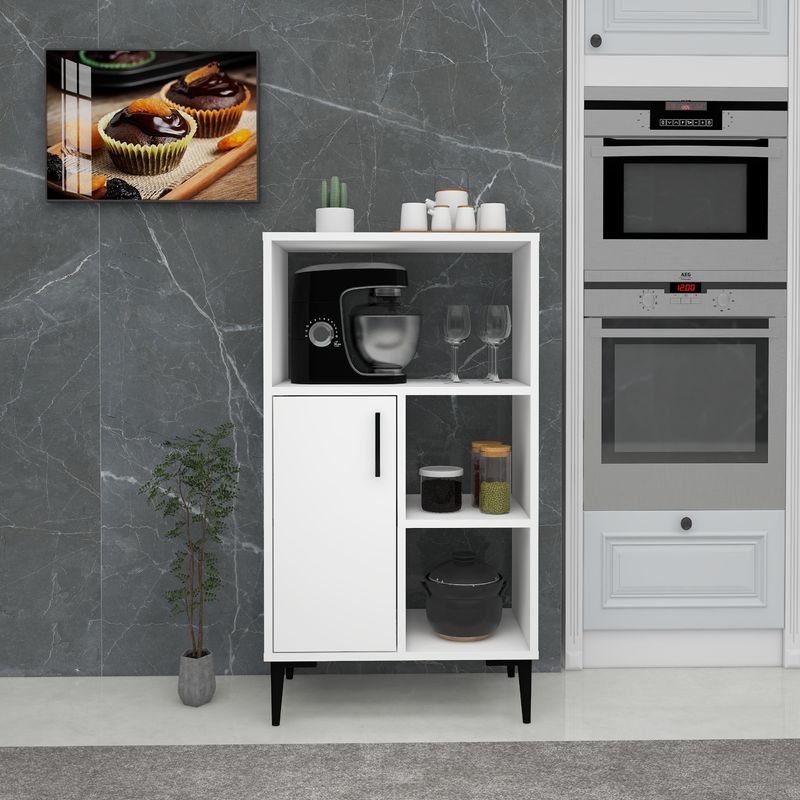 Casa si Gradina - Mobilier - Mobilier baie - Corpuri baie - Dulap multifunctional, Hanah Home, panou aglomerat melaminat, alb, 60x35x108.6 cm - Infinity.ro