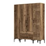 Casa si Gradina - Mobilier - Dulapuri si sifoniere - Sifoniere - Sifonier, Hanah Home, panou aglomerat cu melamina, nuc, 160x201.4x47.5 cm - Infinity.ro