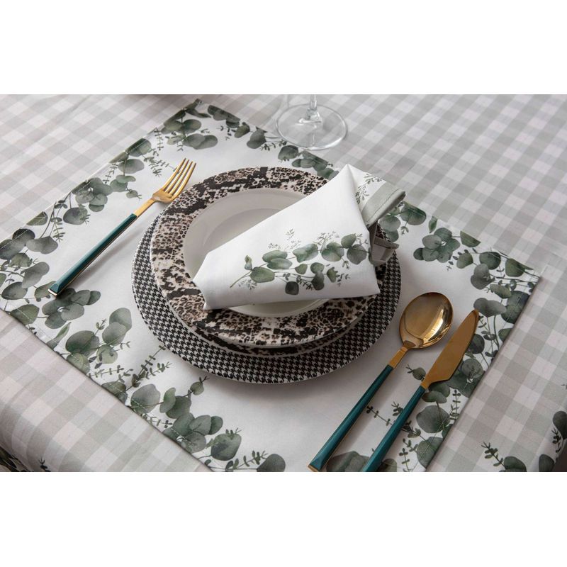 Casa si Gradina - Textile si covoare - Textile bucatarie - Servete si naproane - Set suporturi de masa, Hermia, verde alb, 35x45 cm, 100% bumbac - Infinity.ro