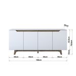 Casa si Gradina - Mobilier - Comode si corpuri - Console - Consola, Hanah Home, pal melaminat, alb si nuc, 180x45x78.6 cm - Infinity.ro