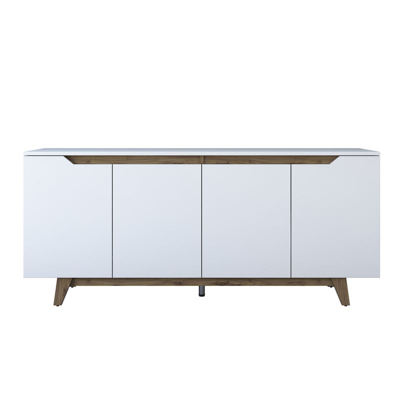 Casa si Gradina - Mobilier - Comode si corpuri - Console - Consola, Hanah Home, pal melaminat, alb si nuc, 180x45x78.6 cm - Infinity.ro