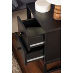Casa si Gradina - Mobilier - Comode si corpuri - Noptiere - Noptiera, Hanah Home, panou de particule melaminat, lemn negru si negru, 45.2x29.5x50 cm - Infinity.ro