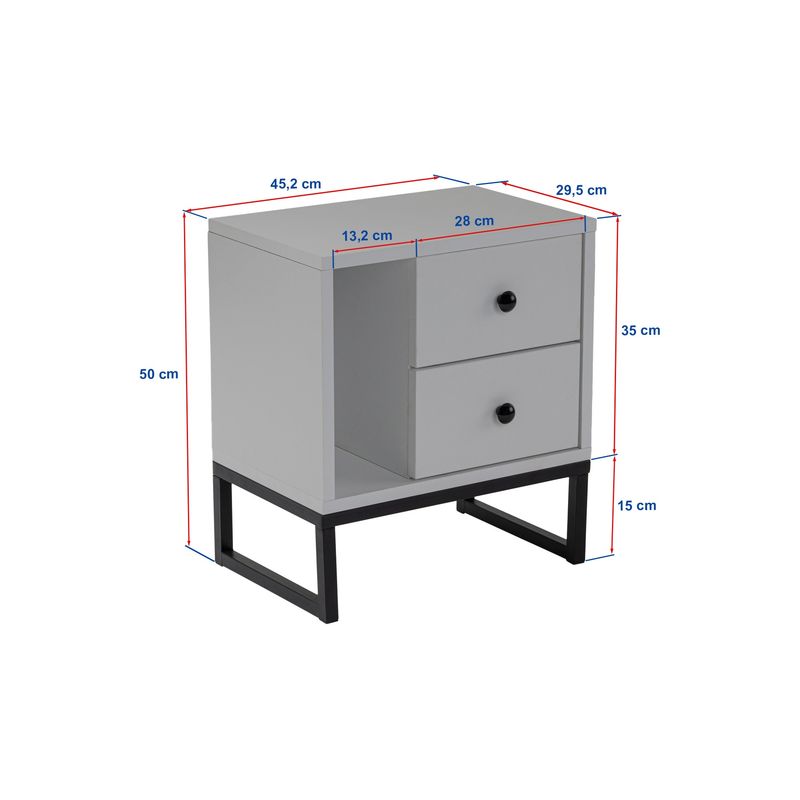 Casa si Gradina - Mobilier - Comode si corpuri - Noptiere - Noptiera, Hanah Home, panou de particule melaminat, lemn negru si negru, 45.2x29.5x50 cm - Infinity.ro