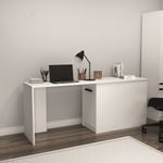Casa si Gradina - Mobilier - Mese si birouri - Birouri - Birou, Hanah Home, panou de particule melaminat, alb, 180x47x73.8 cm - Infinity.ro