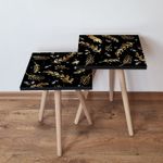Casa si Gradina - Mobilier - Mese si birouri - Masute de cafea - Set masute de cafea, Hanah Home, mdf, negru auriu alb, 35x35x47 cm, 481LNA2630 - Infinity.ro