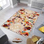 Casa si Gradina - Textile si covoare - Covoare - Covorase intrare - Covoras de intrare, Conceptum Hypnose, bej, galben, albastru, rosu, maro, 40x60 cm, 100% poliester, antiderapant - Infinity.ro