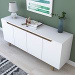 Casa si Gradina - Mobilier - Comode si corpuri - Console - Consola, Hanah Home, pal melaminat, alb si nuc, 180x45x78.6 cm - Infinity.ro