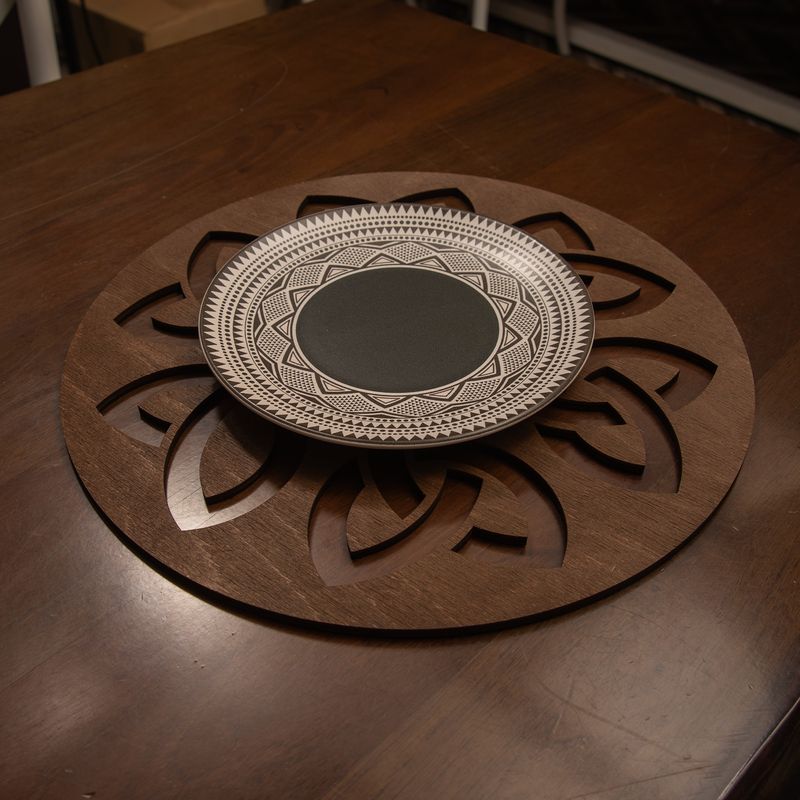 Casa si Gradina - Bucatarie si vesela - Organizare si depozitare bucatarie - Suporturi tacamuri si vase - Set suporturi de masa, Hermia, lemn, wenge, 36x36 cm, 6 piese, 790PYN1159 - Infinity.ro