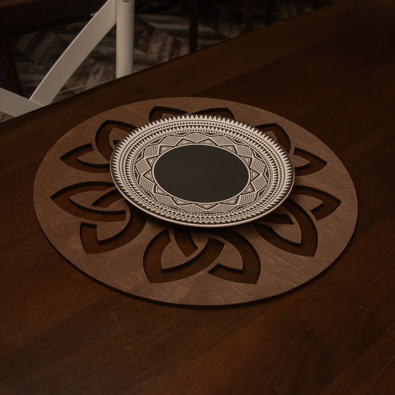 Casa si Gradina - Bucatarie si vesela - Organizare si depozitare bucatarie - Suporturi tacamuri si vase - Set suporturi de masa, Hermia, lemn, wenge, 36x36 cm, 6 piese, 790PYN1159 - Infinity.ro