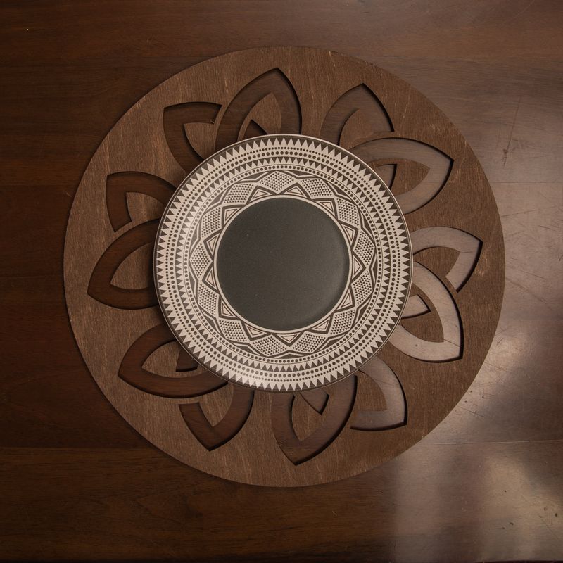 Casa si Gradina - Bucatarie si vesela - Organizare si depozitare bucatarie - Suporturi tacamuri si vase - Set suporturi de masa, Hermia, lemn, wenge, 36x36 cm, 6 piese, 790PYN1159 - Infinity.ro