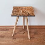 Casa si Gradina - Mobilier - Mese si birouri - Mese living - Masa laterala, Hanah Home, mdf, maro si negru, 35x35x42 cm, 481LNA1709 - Infinity.ro