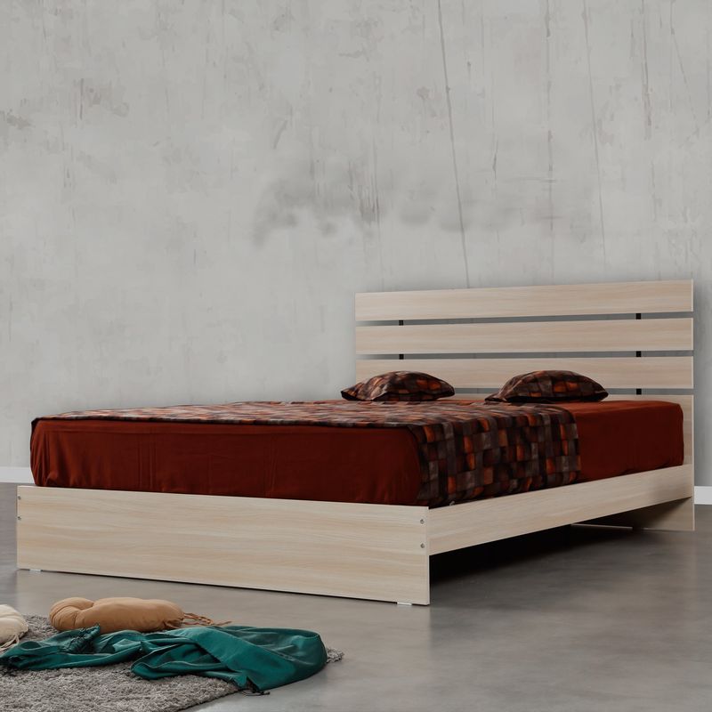 Casa si Gradina - Mobilier - Paturi si accesorii - Paturi - Pat dublu, Hanah Home, pal melaminat, stejar, 165x205x100 cm - Infinity.ro