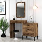 Casa si Gradina - Mobilier - Comode si corpuri - Masute de toaleta - Masuta de toaleta, Hanah Home, pal melaminat, nuc, 124x40x84.7 cm - Infinity.ro