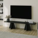 Casa si Gradina - Mobilier - Comode si corpuri - Console - Comoda tv, Hanah Home, pal melaminat, negru, 180x40x42 cm - Infinity.ro