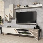 Casa si Gradina - Mobilier - Comode si corpuri - Console - Comoda tv, Hanah Home, pal melaminat, crem, 180x40x37 cm, 845HCT3003 - Infinity.ro