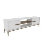 TV, Audio-Video si Foto - Accesorii TV si audio - Suporturi TV - Suport tv, Hanah Home, pal melaminat, alb si nuc, 120x43.6x29.6 cm - Infinity.ro