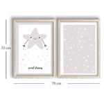 Casa si Gradina - Decoratiuni - Obiecte decorative - Decoratiuni camera copilului - Set tablouri decorative cu rama, Wallxpert, mdf, alb si gri deschis, 53x78 cm - Infinity.ro