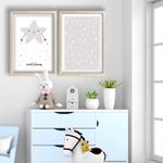 Casa si Gradina - Decoratiuni - Obiecte decorative - Decoratiuni camera copilului - Set tablouri decorative cu rama, Wallxpert, mdf, alb si gri deschis, 53x78 cm - Infinity.ro