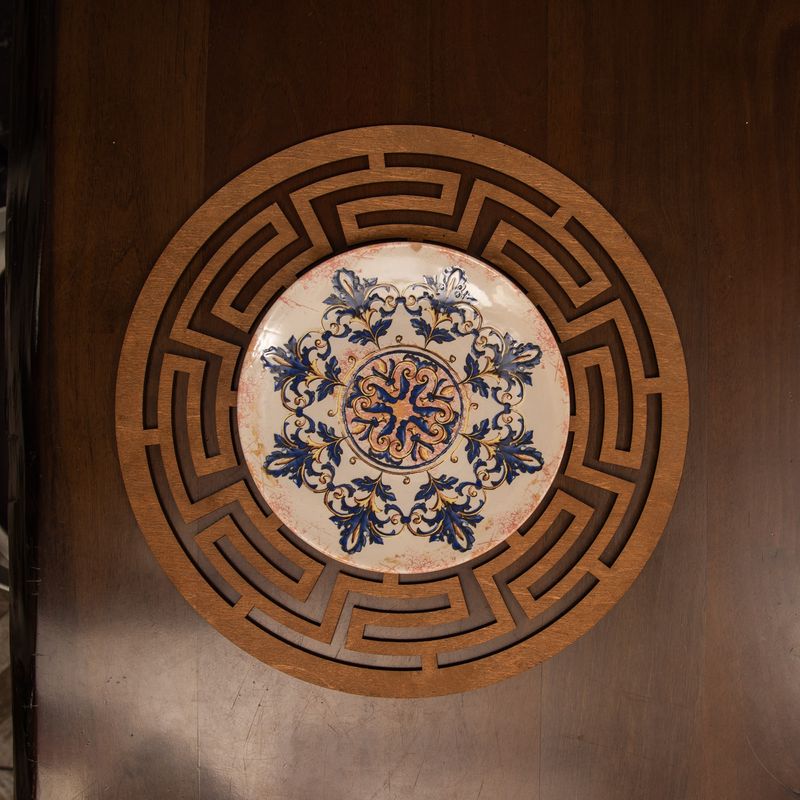 Casa si Gradina - Bucatarie si vesela - Organizare si depozitare bucatarie - Suporturi tacamuri si vase - Set suporturi de masa, Hermia, lemn, nuc, 36x36 cm, 6 bucati - Infinity.ro