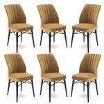 Casa si Gradina - Mobilier - Seturi de mobilier - Seturi bucatarie - Set scaune, Hanah Home, metal, cappuccino si negru, 45x42x93 cm, 6 piese - Infinity.ro