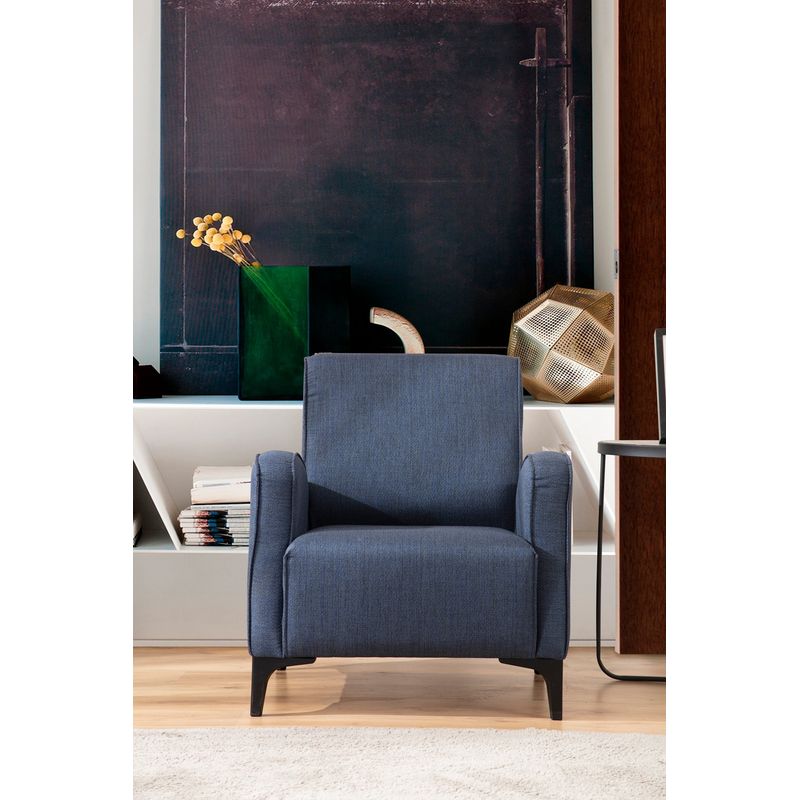 Casa si Gradina - Mobilier - Scaune si fotolii - Fotolii - Fotoliu, Hanah Home, lemn fag si pal, albastru, 78x87x78 cm - Infinity.ro