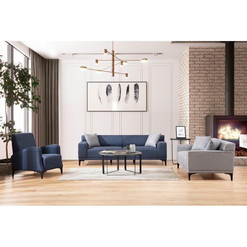 Casa si Gradina - Mobilier - Scaune si fotolii - Fotolii - Fotoliu, Hanah Home, lemn fag si pal, albastru, 78x87x78 cm - Infinity.ro