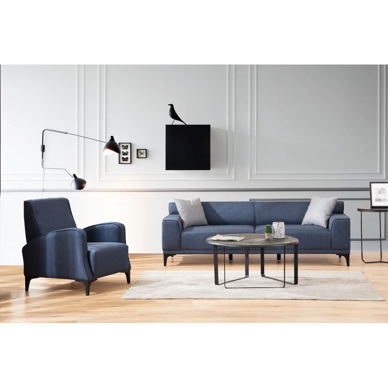 Casa si Gradina - Mobilier - Scaune si fotolii - Fotolii - Fotoliu, Hanah Home, lemn fag si pal, albastru, 78x87x78 cm - Infinity.ro