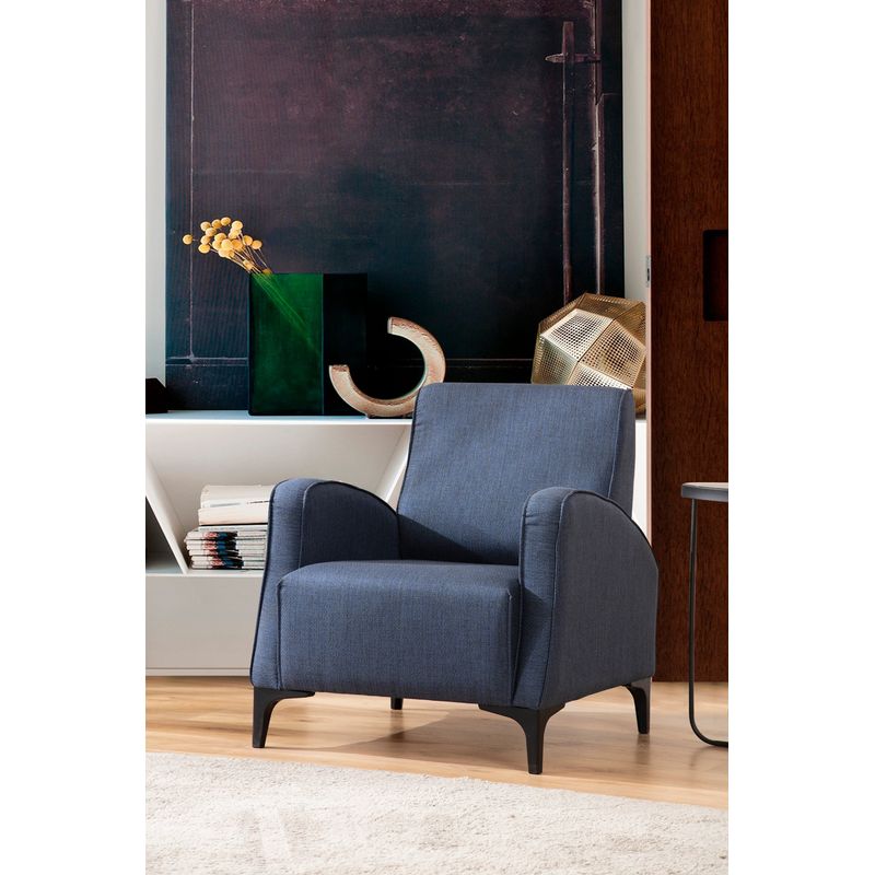 Casa si Gradina - Mobilier - Scaune si fotolii - Fotolii - Fotoliu, Hanah Home, lemn fag si pal, albastru, 78x87x78 cm - Infinity.ro